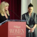 Goldie Hawn (left) and Sarah Paulson speak onstage during The Hollywood Reporter Women In Entertainment Presented By Lifetime.