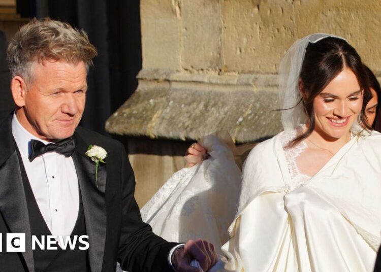 Gordon Ramsay's daughter Holly weds Olympian Adam Peaty