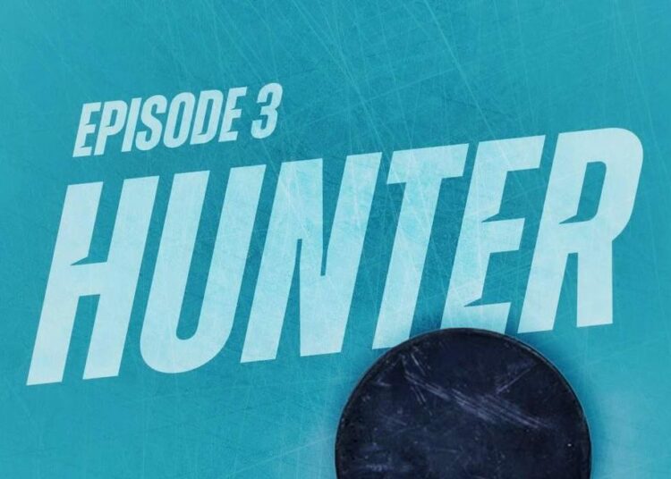 Official title and art for u200bHeated Rivalry season 1 episode 3 titled Hunter