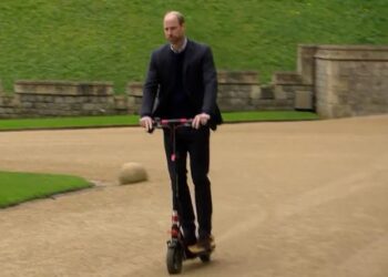 Prince William , 43, revealed  in October that his preferred mode of transport for moving through the royal grounds at Windsor is an electric scooter