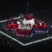 Kendrick Lamar performs on a grid of lights resembling a button on a PlayStation controller during the Super Bowl halftime show on February 9, 2025. Photo: AP