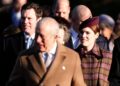 Jack Brooksbank and Princess Eugenie attending the Christmas Day morning church service at St Mary Magdalene Church. Pic: PA