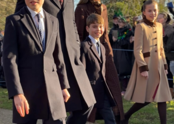 The Prince and Princess of Wales, along with their children, joined the King at church on Christmas Day 2025
