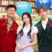 From left, JYP Entertainment founder Park Jin-young, girl group ITZY’s Yuna and singer and producer Jun. K pose for a photo during the company's EDM DAY event on Dec. 15. [JYP ENTERTAINMENT]