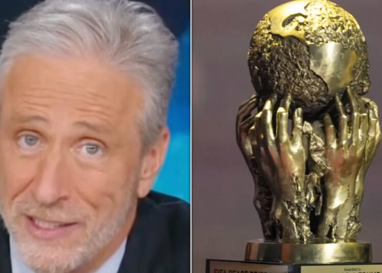 Jon Stewart Imagines How FIFA Designed Trump's Prize — And You Can't Unsee It