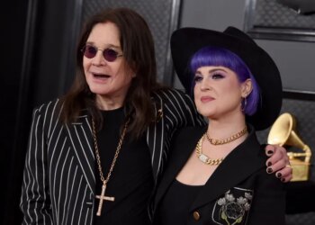 Ozzy Osbourne, left, and Kelly Osbourne arrive at the 62nd annual Grammy Awards at the Staples Center on Jan. 26, 2020 in Los Angeles.