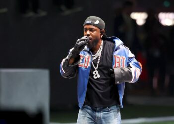 NEW ORLEANS, LOUISIANA - FEBRUARY 09: Kendrick Lamar performs onstage during Apple Music Super Bowl LIX Halftime Show at Caesars Superdome on February 09, 2025 in New Orleans, Louisiana.