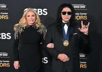 Gene Simmons of KISS and his wife Shannon Tweed. Photo: AFP