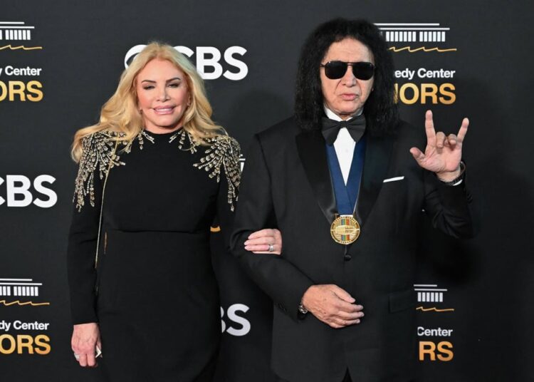 Gene Simmons of KISS and his wife Shannon Tweed. Photo: AFP