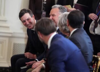 FILE — Jared Kushner, left, attends a news conference with President Donald Trump and Israeli Prime Minister Benjamin Netanyahu in the State Dining Room of the White House, Monday, Sept. 29, 2025, in Washington. (AP Photo/Evan Vucci)