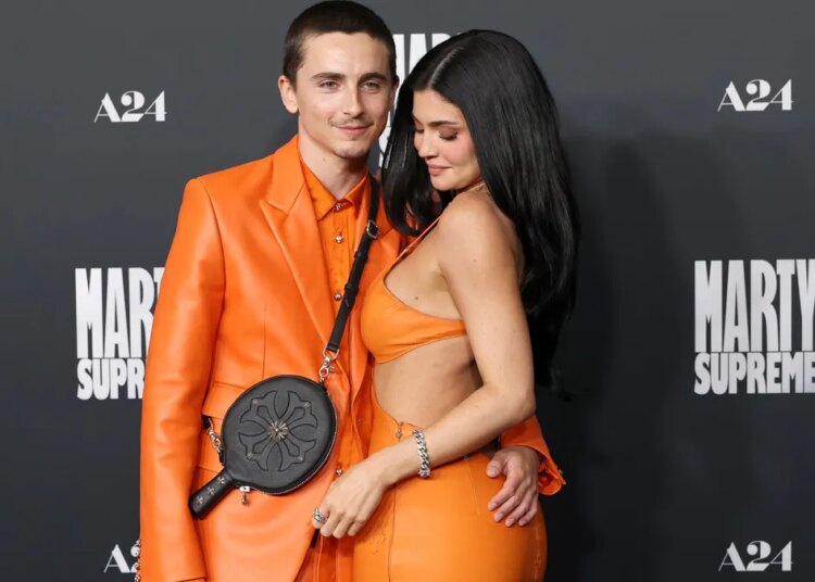 Kylie Jenner, Timothee Chalamet coordinate at 'Marty Supreme' premiere