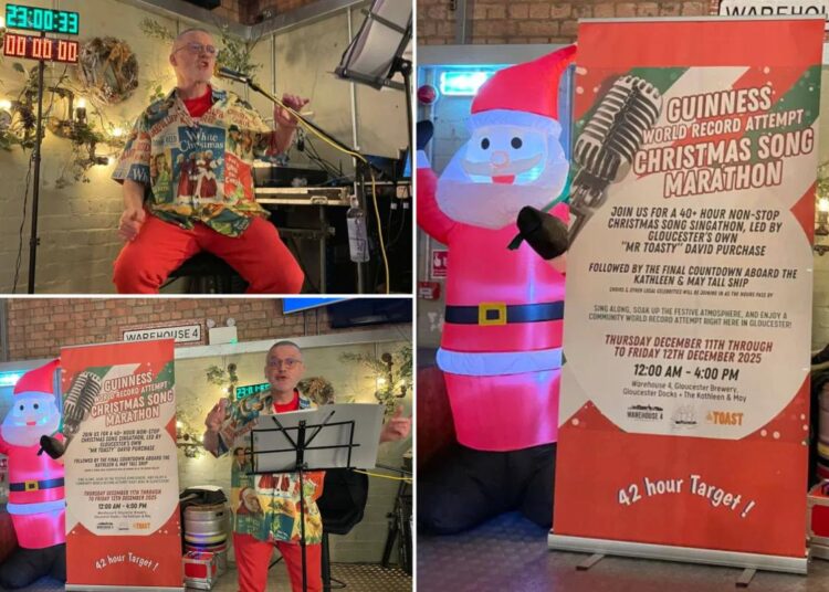 Man breaks world record with marathon Christmas singing