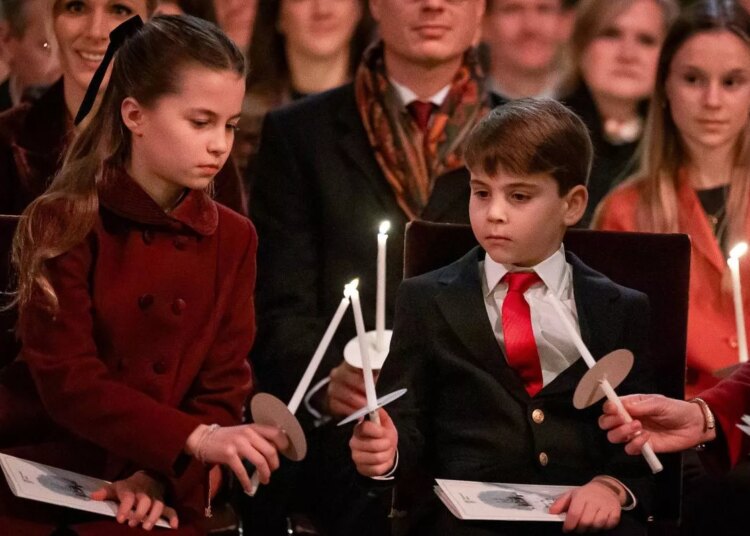 Princess Charlotte and Prince Louis during the Together At Christmas carol service at Westminster Abbey in London.