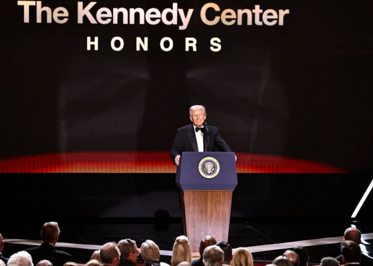 president donald trump speaking at the 2025 kennedy center honors