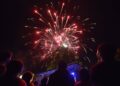 Midnight fireworks display on New Year's Eve on January 1, 2017 in North Hagley Park in Christchurch, New Zealand.