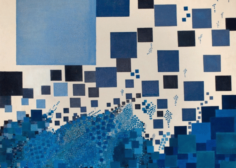 Blue Square Cluster, 1937 | 43 x 43 inches | oil on canvas. (Oskar Fischinger)