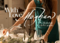 Meghan Markle wearing a green gown setting a Christmas table