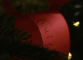 A red loop of paper with Louis written on it, created by Prince Louis