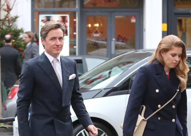 Princess Beatrice and husband Edo head to the pub to celebrate after the christening of their daughter Athena