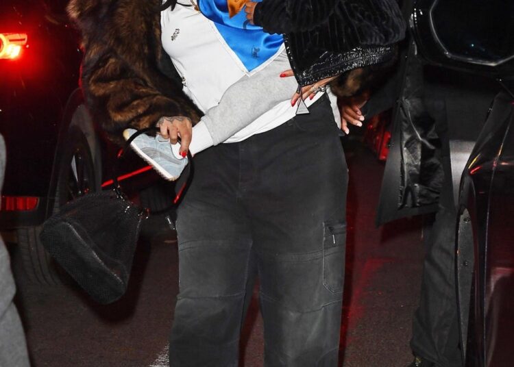 *exclusive* new york, ny rihanna and a$ap rocky were spotted exiting complete playground in new york, enjoying a cozy family outing with their two kids. rihanna stunned in a luxe fur trimmed look and satin headscarf, while rocky kept it cool in a winter ready ensemble as they wrangled their adorable toddlers after a fun night indoors. pictured: rihanna, a$ap rocky backgrid usa 9 december 2025 usa: +1 310 798 9111 / usasales@backgrid.com uk: +44 208 344 2007 / uksales@backgrid.com *uk clients pictures containing children please pixelate face prior to publication*