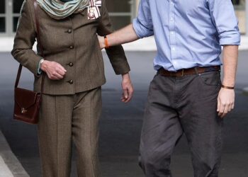 Prince Harry greets Tiggy Legge-Bourke's mother Shan in April 2010 in Wales