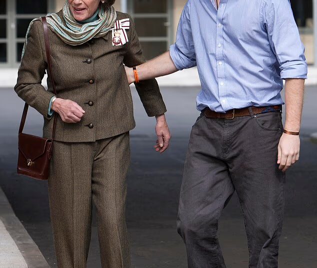 Prince Harry greets Tiggy Legge-Bourke's mother Shan in April 2010 in Wales