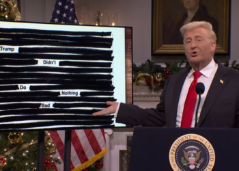 "Saturday Night Live" ridiculed the White House's heavily-redacted dump of Jeffrey Epstein-related documents during this week's very festive cold open.