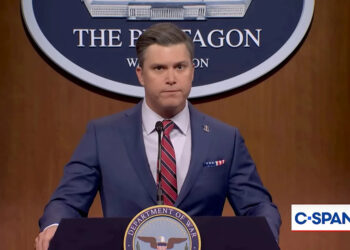 Saturday Night Live/YouTube Colin Jost as Pete Hegseth in the 'SNL' cold open