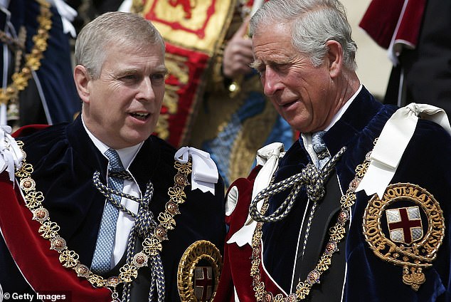Andrew has lost his final royal titles today - after his brother King Charles ordered it, including his membership of the Order of the Garter (pictured together in June 2015). The Order of the Garter is the most senior and the oldest British Order of Chivalry and was founded by Edward III in 1348.