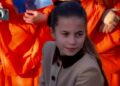 In a video from the Norfolk estate, the 10-year-old daughter of the Prince and Princess of Wales can be seen stepping forward from her siblings to embrace a delighted member of the public
