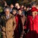 Britain's King Charles III and Queen Camilla arrive to attend the Christmas Day service at St Mary Magdalene Church in Sandringham