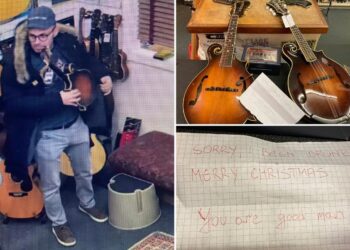 Tipsy thief steals 2 mandolins from NJ music store, returns them days later with note saying 'I been drunk'