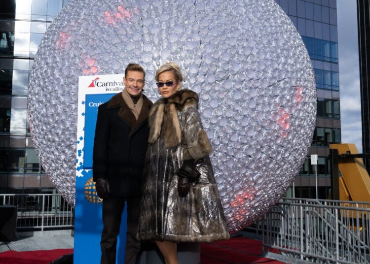 DICK CLARK’S NEW YEAR’S ROCKIN’ EVE - 12/30/25 - Ryan Seacrest and Rita Ora attend the New Year’s Rockin’ Eve press conference for the Times Square Ball on Tuesday, December 30, 2025 on the rooftop of One Times Square in New York City. (ABC/JEFF NEIRA)   RYAN SEACREST, RITA ORA