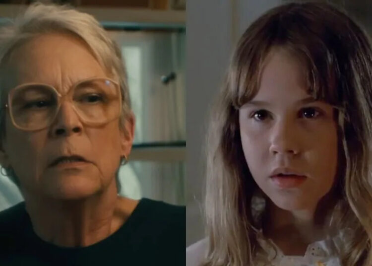 Jamie Lee Curtis and Linda Blair in a side-by-side photo.