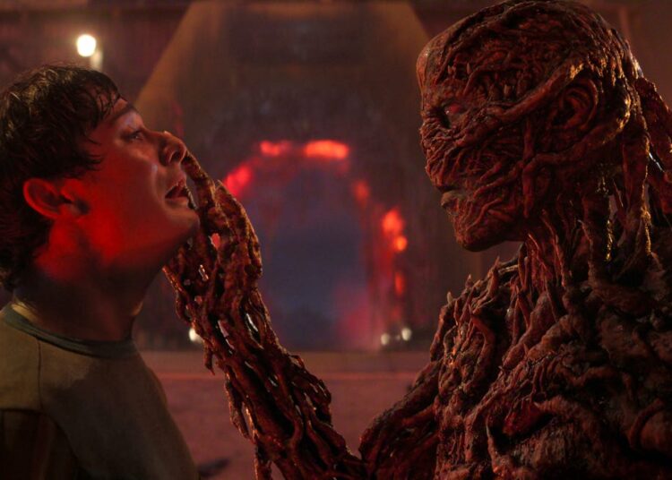 stranger things: season 5. (l to r) noah schnapp as will byers and jamie campbell bower as vecna in stranger things: season 5. cr. courtesy of netflix © 2025