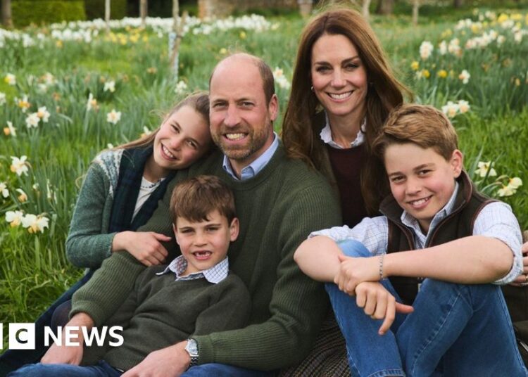 William and Catherine release annual Christmas card portrait