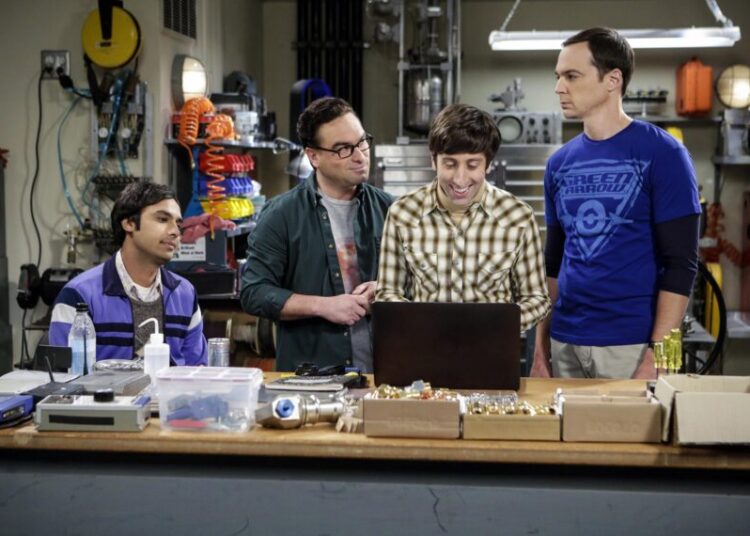 Kunal Nayyar, Johnny Galecki, Simon Helberg, and Jim Parsons in 'The Big Bang Theory'