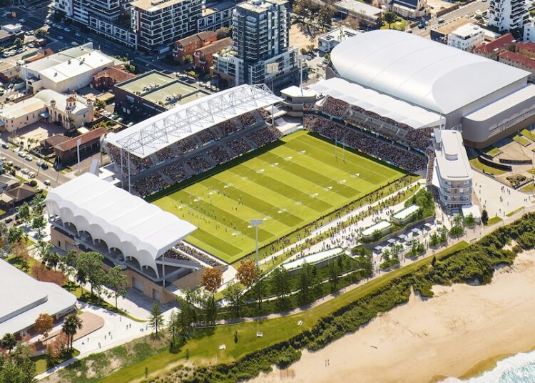 Aerial view of stadium 3D model