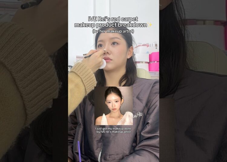 Got my makeup done by IVE rei’s makeup artist😳 #koreanmakeup #IVE #rei #kpopmakeip