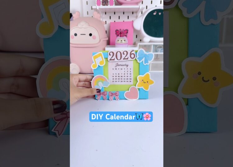DIY new year calendar 🦋🌸/art and craft. #shorts #diycrafts #craftideas #foryou
