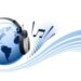 drawing and computer design of vector headphone on world backround.date of creation: 21.02.2011. layers used: outlines. maps of the layers separately. created by illustrator cs3. source of map: http://www.lib.utexas.edu/maps/world_maps/txu-oclc-264266980-world_pol_2008-2.jpg