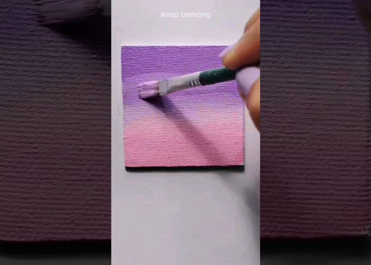 how to blend acrylic paint on canvas 😍💌☺#art #texture #artandcraft #creativity #diy #painting