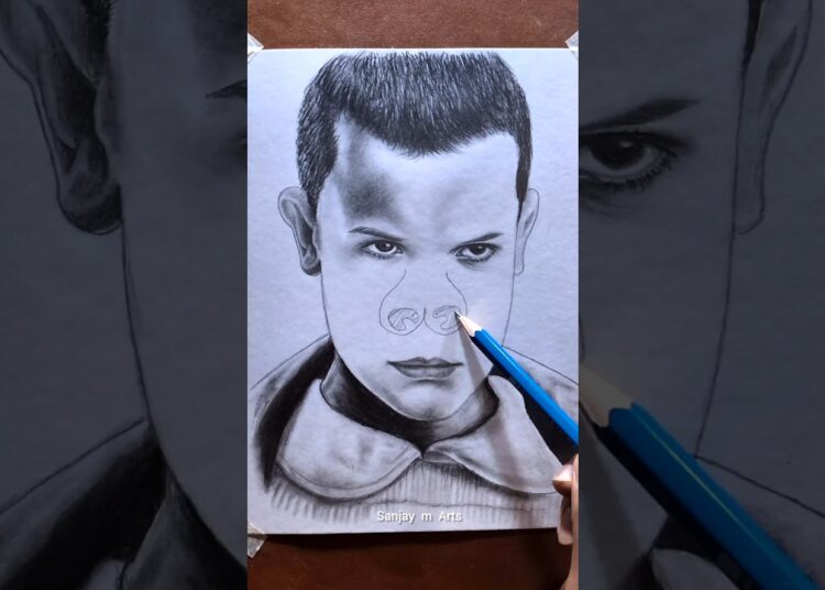 Drawing eleven from stranger things 😍❤️✍️ #art #artist #cartoon #drawing #paint #shorts #viral