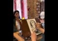 Art Café Mein Live Sketching | Cute Girl Portrait Drawing 🎨✨ | #DrawingVideo #AestheticArt