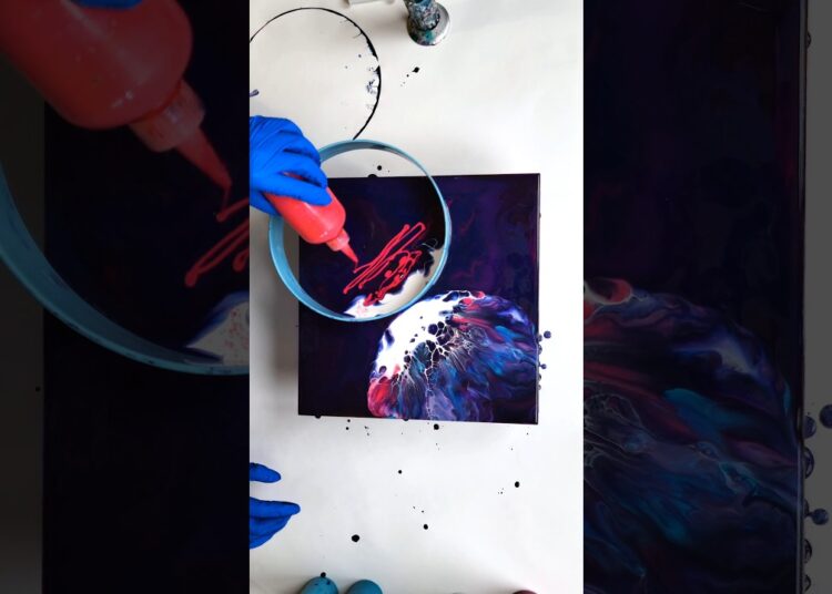 Butterfly Nebula… Painted With Fluid Art 👀🌌 #shorts #art