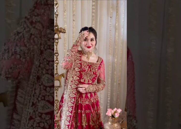 Hania Aamir & Bilal Abbas Red Bridal Royalty✨❤️#Shorts #MeriZindagiHaiTu #wedding #trending #song