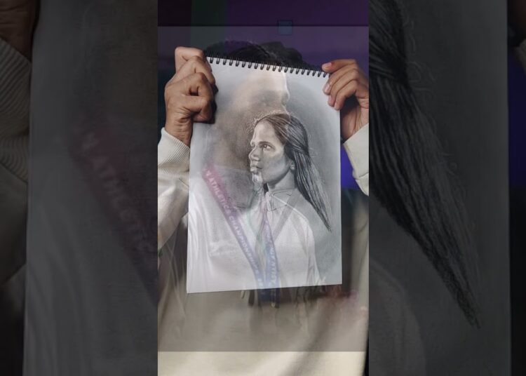 who is she?? 🤔 Comment 👉… #artist #art #athlete