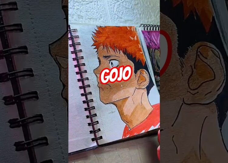 How to draw GOJO SATORU | 30 Days drawing [Ep-12] series #gojo #jujutsukaisen #shorts #art