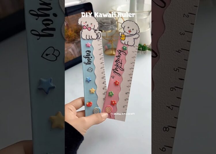 DIY kawaii Ruler 📏 📐 ✨#shorts #art #diy #muktaartandcraft #youtubeshorts