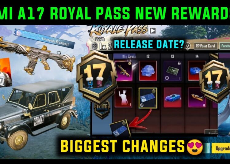 BGMI NEW ROYALE PASS A17 🔥 BGMI A17 ROYAL PASS 1 TO 100 RP REWARDS 🔥 A17 RP KAB AAYEGA 60 UC VOUCHER